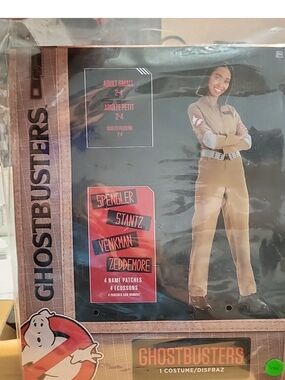 Adult Unisex Ghostbusters Zip Up Jumpsuit w/ 4 Patches Costume Size 2-4 #3086
